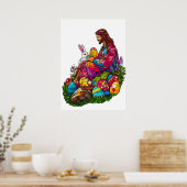 Glas in lood Easter Jesus Eggs Poster (Keuken)