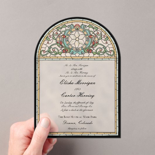  Glas in lood Effect bruiloft Acryl Uitnodigingen (Insitu (Draagbaar))