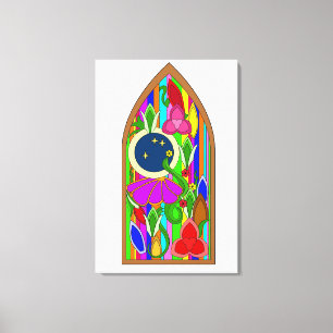 Glas in lood-effect canvas afdruk