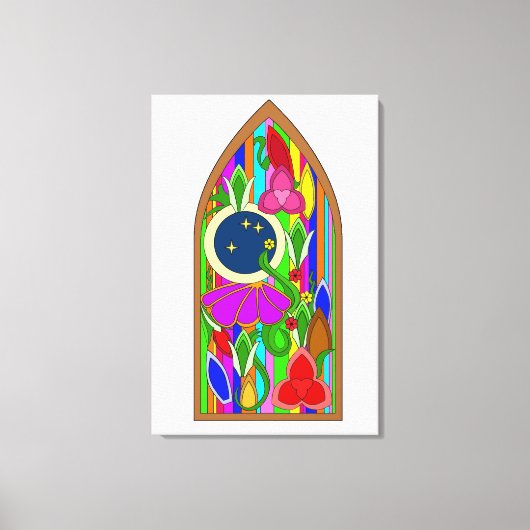 Glas in lood-effect canvas afdruk (Voorkant)