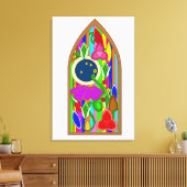 Glas in lood-effect canvas afdruk (Insitu (Woonkamer))