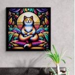 Glas in lood Effect Kleurrijke Kat in Meditatie Canvas Afdruk<br><div class="desc">Extra Large (101.60cm x 101.60cm) Canvas print art. Door een passie voor meditatie en het kenmerkende kattenthema te combineren,  wilde ik met dit ontwerp veel kleur brengen in de huizen van mensen. Ik hou er echt van en het raakt mijn eigen hart als ik ernaar kijk.</div>