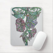 Glas in lood Effect Morning Glory September Birth Muismat (Met muis)