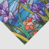 Glas in lood Effect Purple Flowers Decoupage Tissuepapier (Detail)