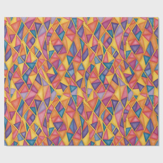 Glas-in-lood-effect Regenboog Inpakpapier (Vlak)