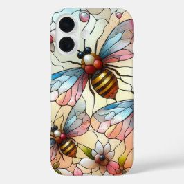 Glas-in-lood-effect van bijen   iPhone 16 hoesje