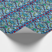 Glas in lood Elegant kleurig venster Notre Dame Cadeaupapier (Hoek)