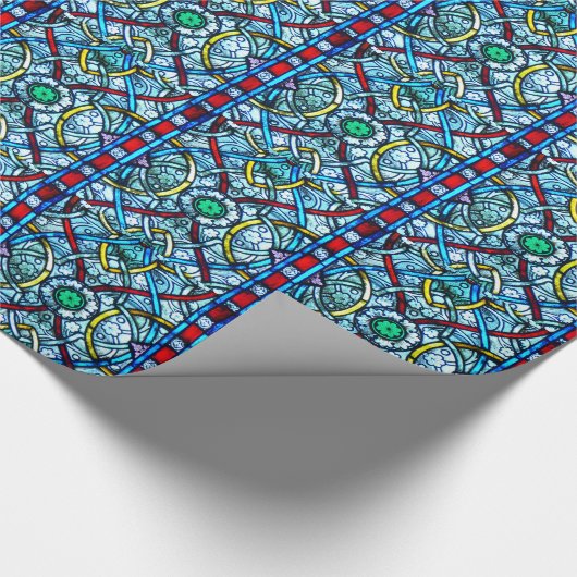 Glas in lood Elegant kleurig venster Notre Dame Cadeaupapier (Hoek)