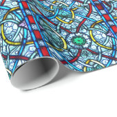 Glas in lood Elegant kleurig venster Notre Dame Cadeaupapier (Rol Hoek)