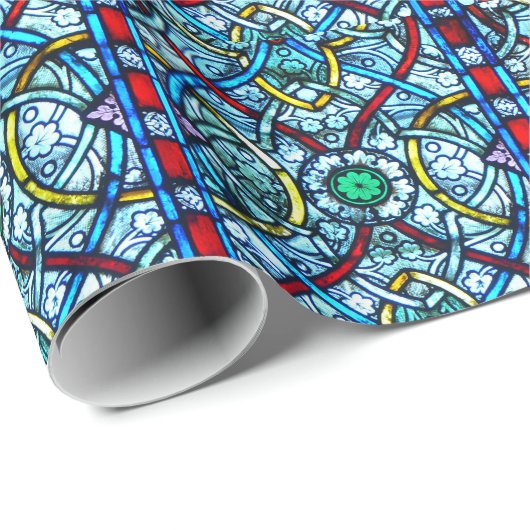 Glas in lood Elegant kleurig venster Notre Dame Cadeaupapier (Rol Hoek)