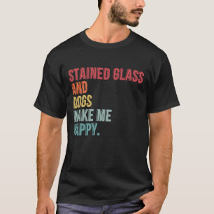 Glas in lood en honden maken me vrolijk t-shirt