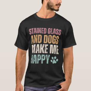 Glas in lood en honden maken me vrolijk t-shirt
