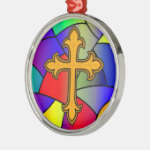 Glas in lood en Kerstmis Metalen Ornament (Links)