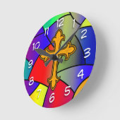 Glas in lood en Kerstmis Ronde Klok (Hoek)