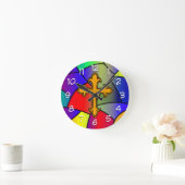 Glas in lood en Kerstmis Ronde Klok (Huis)