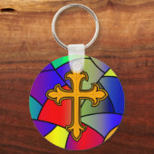 Glas in lood en Kerstmis Sleutelhanger (Voorkant)