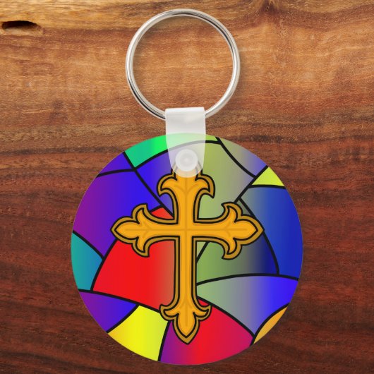 Glas in lood en Kerstmis Sleutelhanger (Voorkant)