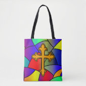 Glas in lood en kruisreligie tote bag (Voorkant)