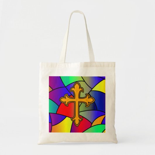 Glas in lood en kruisreligie tote bag (Voorkant)