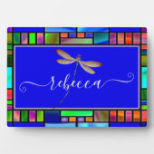 Glas in lood en libellen op maat fotoplaat (voorkant)