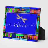 Glas in lood en libellen op maat fotoplaat (Zijkant)