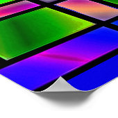 Glas in lood en libellen op maat poster (Hoek)