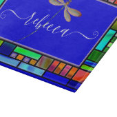 Glas in lood en libellen op maat snijplank (Hoek)