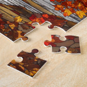 Glas in lood esdoorn legpuzzel (Zijkant)