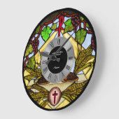 Glas in lood Eucharist Personalized Roman Numbers Grote Klok (Hoek)