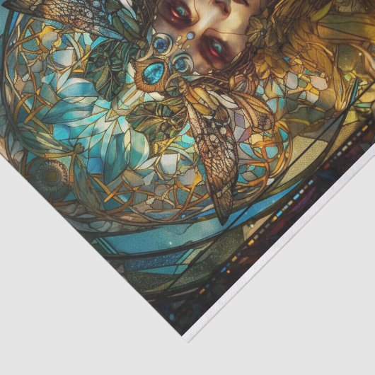 Glas in lood Fairy Lady Tissuepapier (Detail)