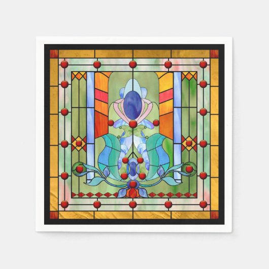 Glas in lood Fantasy Cocktail servet (Voorkant)