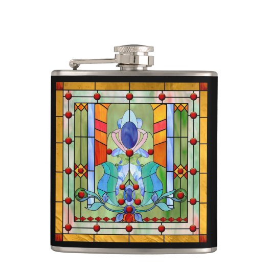 Glas in lood Fantasy Heupfles (Voorkant)