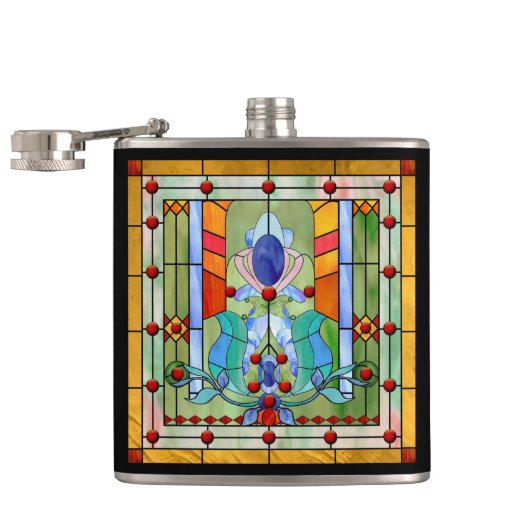 Glas in lood Fantasy Heupfles (Geopend)