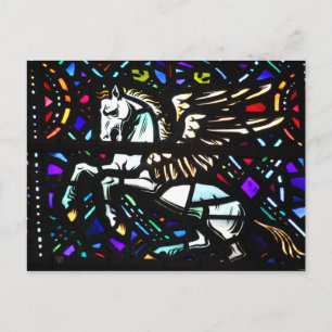 Glas in lood Fantasy Pegasus Winged Horse Briefkaart