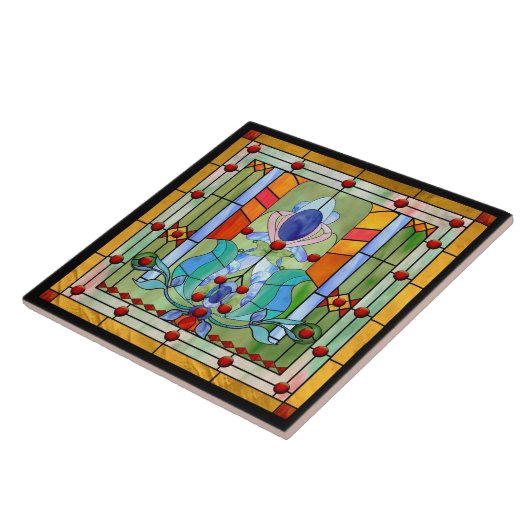 Glas in lood Fantasy Tegeltje (Zijkant)