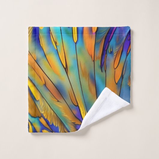 Glas in lood Feather AI Abstracte Art Bad Handdoek (Wasdoekje)