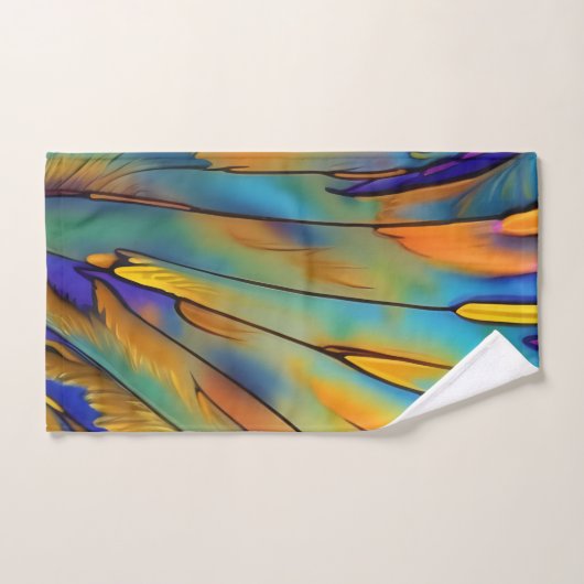 Glas in lood Feather AI Abstracte Art Bad Handdoek (Handdoek)