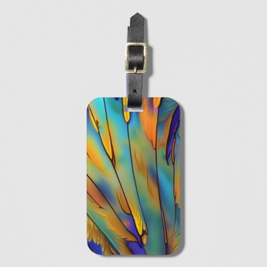 Glas in lood Feather AI Abstracte Art Bagagelabel (Voorkant (verticaal))