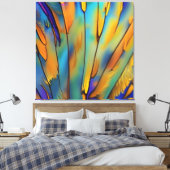 Glas in lood Feather AI Abstracte Art Canvas Afdruk (Insitu (Slaapkamer))
