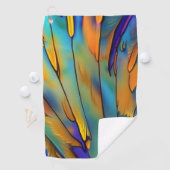 Glas in lood Feather AI Abstracte Art Golfhanddoek (Insitu)