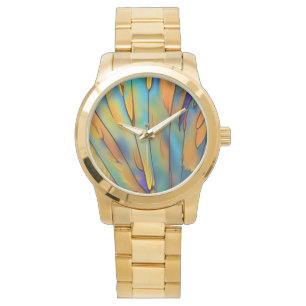 Glas in lood Feather AI Abstracte Art Horloge