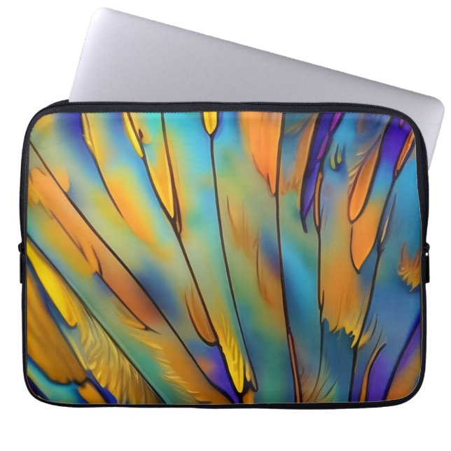 Glas in lood Feather AI Abstracte Art Laptop Sleeve (Voorkant)