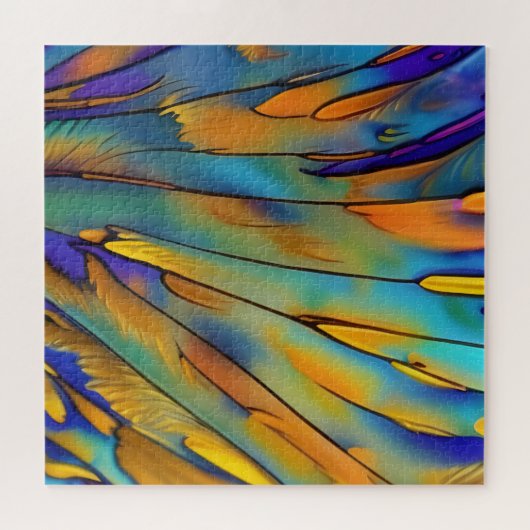 Glas in lood Feather AI Abstracte Art Legpuzzel (Horizontaal)