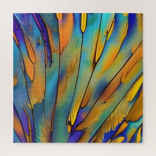 Glas in lood Feather AI Abstracte Art Legpuzzel (Verticaal)