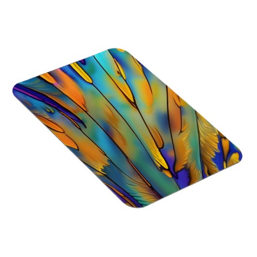 Glas in lood Feather AI Abstracte Art Magneet (Rechterzijde)