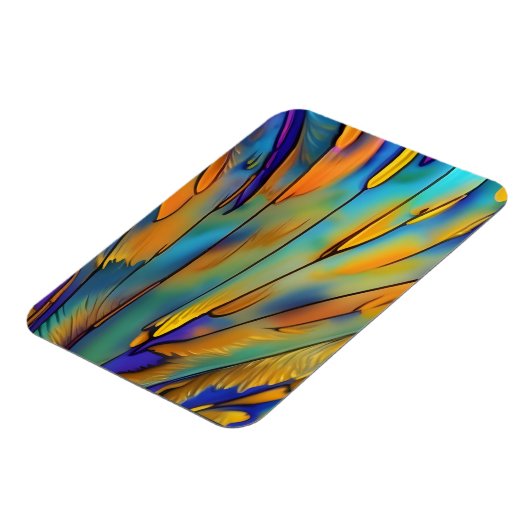 Glas in lood Feather AI Abstracte Art Magneet (Linkerzijde)