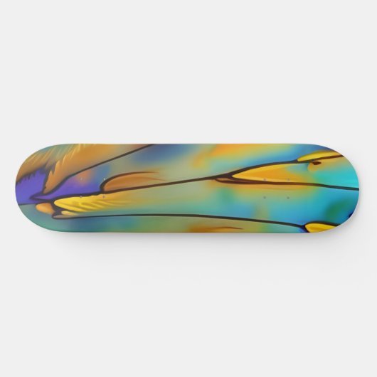 Glas in lood Feather AI Abstracte Art Persoonlijk Skateboard (Horizontaal)