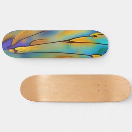 Glas in lood Feather AI Abstracte Art Persoonlijk Skateboard (Horizontaal)
