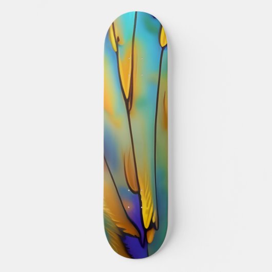 Glas in lood Feather AI Abstracte Art Persoonlijk Skateboard (Voorkant)