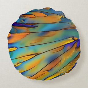 Glas in lood Feather AI Abstracte Art Rond Kussen